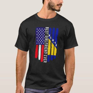 T-shirt Drapeau Usa & Bosnie-Herzégovine Drapeau Best Girl