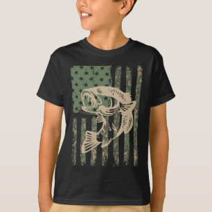 T-shirt Drapeau Usa Camouflage Grande Bouche Byss Pêche 1