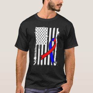 T-shirt Drapeau Usa Chd Congénitale Déficience cardiaque M