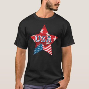 T-shirt Drapeau USA Couleur Étoile Parfaite - AMOUR USA