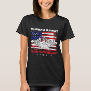 T-shirt Drapeau USA de sous-marinier patriotique américain