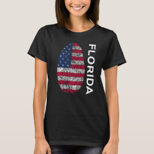 T-shirt Drapeau Usa Dna Empreinte État De Floride