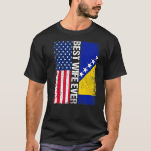 T-shirt Drapeau Usa & Drapeau Bosnie-Herzégovine Meilleure