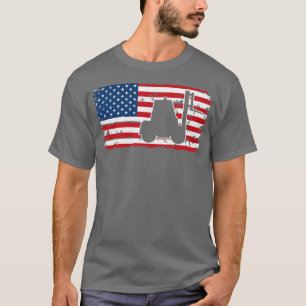 T-shirt Drapeau USA du conducteur de chariot élévateur