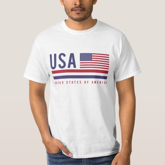 T-shirt Drapeau USA et code ISO Alpha-3 Design (Devant)