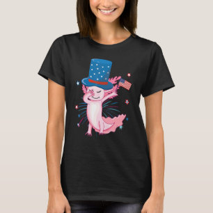 T-shirt Drapeau Usa Et Tenue Casquette Axolotl Pour Da Ind
