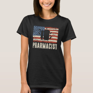 T-shirt Drapeau Usa Fière Pharma américain 4 Juillet