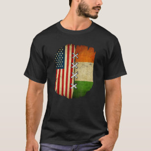 T-shirt Drapeau USA Irlande moitié américain moitié irland