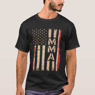 T-shirt Drapeau USA MMA vertical en détresse