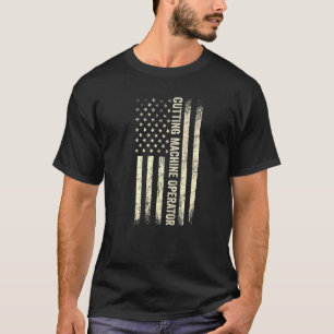 T-shirt Drapeau Usa Opérateur de machine américaine fière