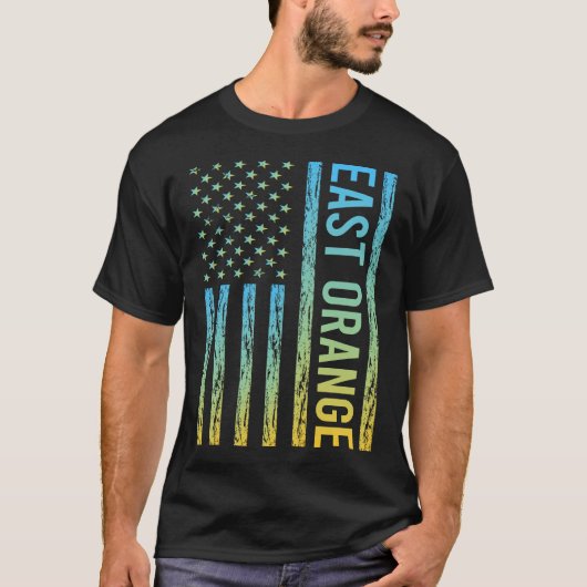 T-shirt Drapeau USA - Orange Est (Devant)