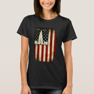 T-shirt Drapeau USA patriotique vintage cool radio amateur