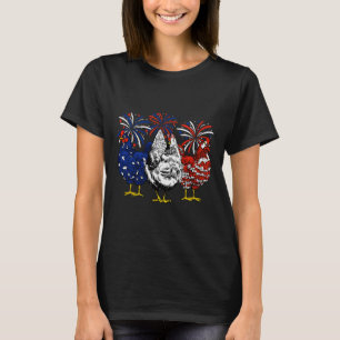 T-shirt Drapeau Usa Poulet Patriotique Amateur 4 Juillet