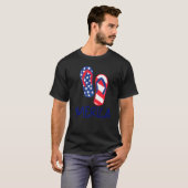 T-shirt Drapeau Usa Sandales Flip Flops 4 juillet Indépend (Devant entier)