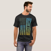 T-shirt Drapeau USA - Station College (Devant entier)
