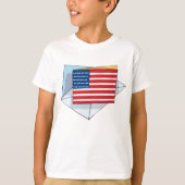T-shirt Drapeau USA Sur Carte (Devant)