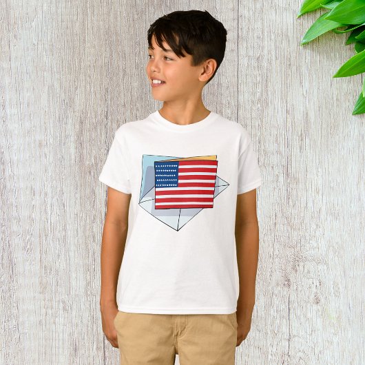 T-shirt Drapeau USA Sur Carte