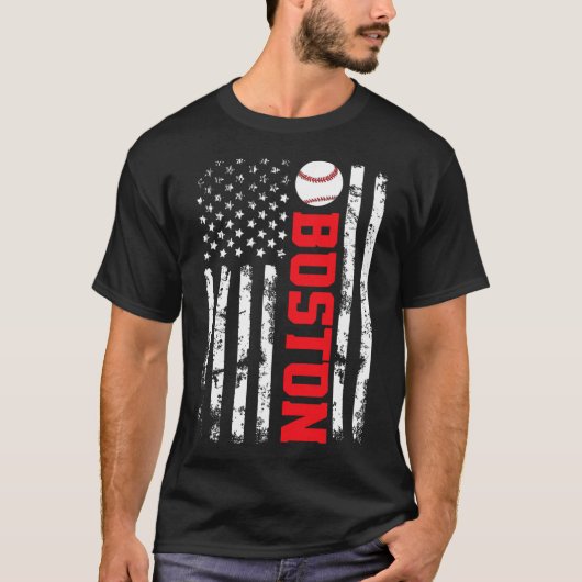 T-shirt Drapeau Usa Vente Boston (Devant)