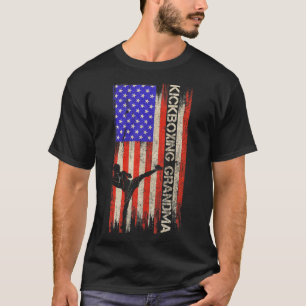 T-shirt Drapeau Usa Vintage Combattant De Mma Kickboxing G