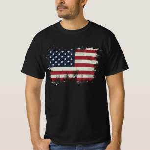 T-shirt Drapeau USA vintage en détresse 4 juillet patrioti
