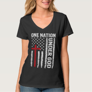 T-shirt Drapeau USA vintage Foi chrétienne Famille Liberté