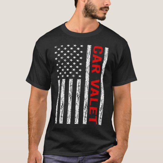 T-shirt Drapeau USA - Voiturier (Devant)