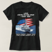 T-shirt Drapeau USS John Basilone DDG-122 Destroyer Ship U (Design devant)