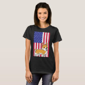 T-shirt Drapeau ussa de Chien Corgi (Devant entier)
