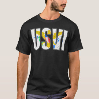 T-shirt Drapeau Usvi Fières racines des îles Vierges améri
