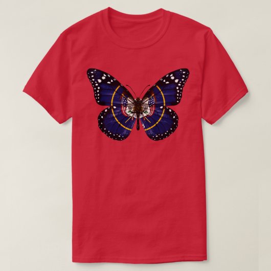 T-shirt Drapeau Utah Cadeau Papillon pour Utahn de Utah UT (Design devant)
