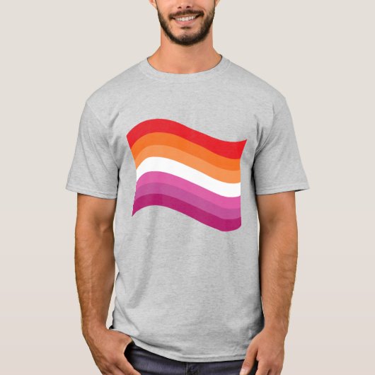 T-shirt Drapeau veineux du coucher de soleil lesbien (Devant)