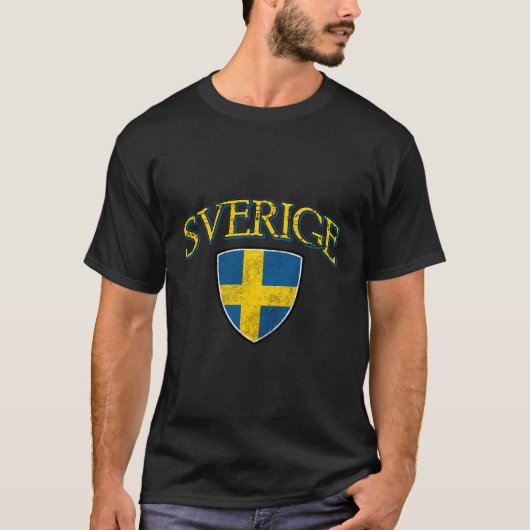 T-shirt Drapeau Verige De Suède (Devant)