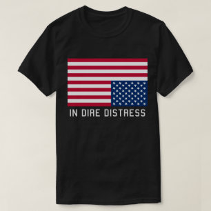 T-shirt Drapeau Vers Le Bas En Distresse