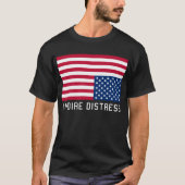 T-shirt Drapeau Vers Le Bas En Distresse (Devant)