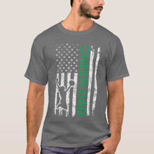 T-shirt Drapeau vert de pom-pom girls Papa cheer famille