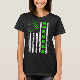 T-shirt Drapeau vert irlandais américain de la Saint Patri
