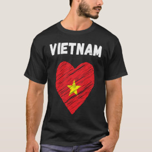 T-shirt Drapeau Vietnam Fête Vietnam Coeur Drapeau vietnam