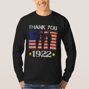 T-shirt Drapeau vintage 1922 100 ans American 100th Bi