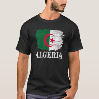 T-shirt Drapeau Vintage Algérie Pour Algérien