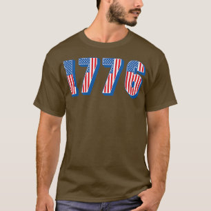 T-shirt Drapeau vintage américain 1776 Texte