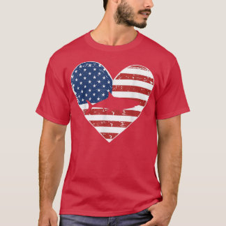 T-shirt Drapeau vintage américain 4 juillet Shark Papa Mam