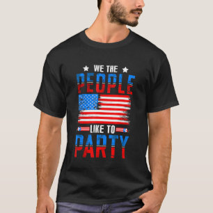 T-shirt Drapeau vintage Américain 4 Juillet - We The Peopl