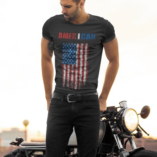 T-shirt Drapeau Vintage AMÉRICAIN (AMER.I.CAN)