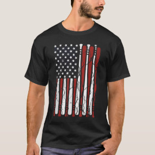 T-shirt Drapeau vintage Américain Baseball Hommes Garçons
