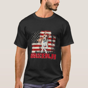 T-shirt Drapeau vintage américain Basenji Amoureux des chi