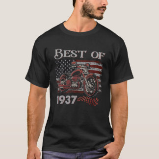 T-shirt Drapeau vintage Américain Best Of 1937 Motorcycle