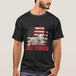 T-shirt Drapeau vintage américain Bull Terrier Amoureux de