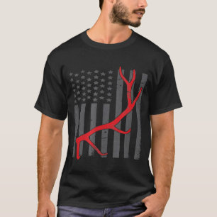 T-shirt Drapeau vintage Américain Chasse Elk Drôle Usa Bow