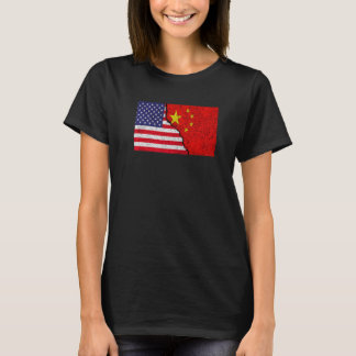 T-shirt Drapeau Vintage Américain Chinois Américain Améric