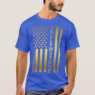 T-shirt Drapeau Vintage américain de Yellowstone
